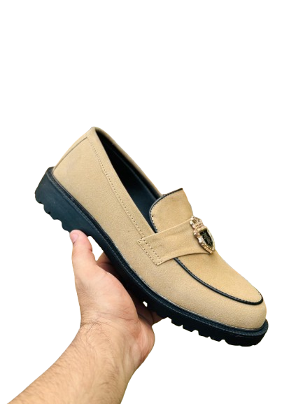 Men’s Slip-On Cream Classic Formal Loafers - Image 5