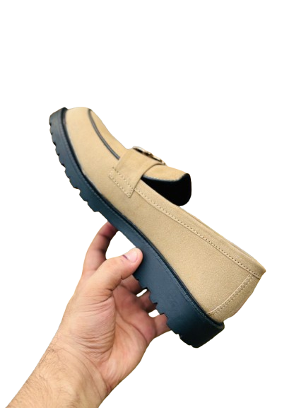 Men’s Slip-On Cream Classic Formal Loafers - Image 4