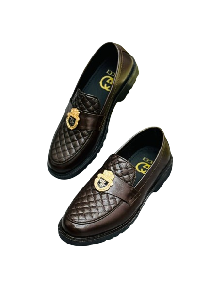 Men’s Slip-On Brown Chunky Crown Formal Loafers - Image 2