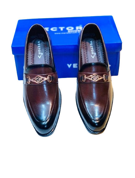 Men’s Slip-On Formal Shoes- Brown Crown - Image 2