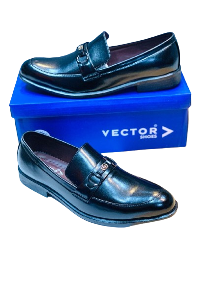 Men’s Slip-On Formal Shoes- Black Crown