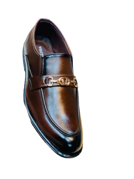 Men’s Slip-On Formal Shoes- Brown V - Image 3