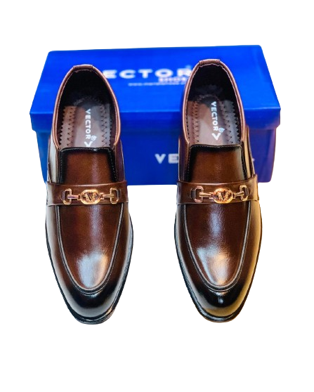 Men’s Slip-On Formal Shoes- Brown V - Image 4