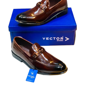 Men’s Slip-On Formal Shoes- Shiny Brown