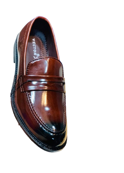 Men’s Slip-On Formal Shoes- Shiny D Brown - Image 4