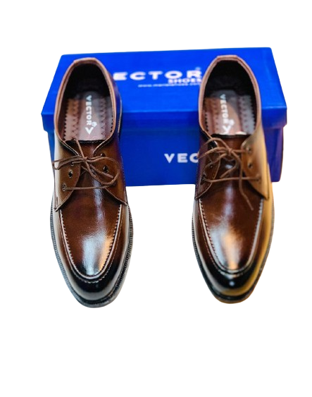 Derby Plain Formal Shoes- Brown - Image 3