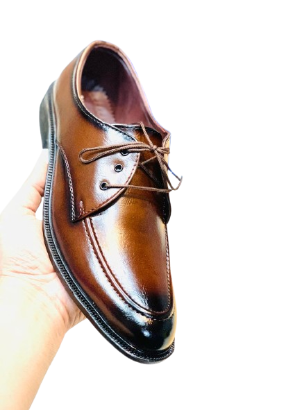 Derby Plain Formal Shoes- Brown - Image 4