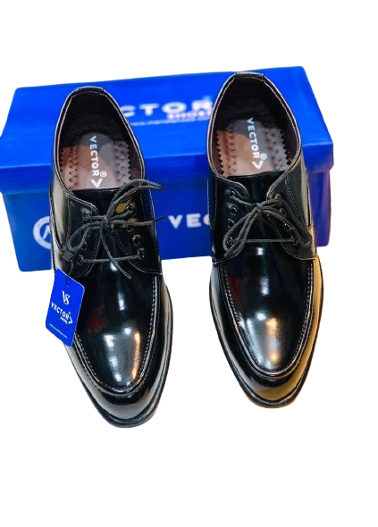 Derby Plain Formal Shoes - Shiny Black - Image 3