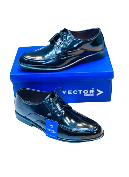 Derby Plain Formal Shoes - Shiny Black