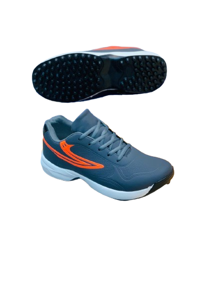 Men's Casual Canvas Gripper Sneakers - Grey n Orange - Image 5