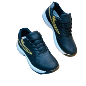 Men's Casual Canvas Gripper Sneakers - Black n Golden