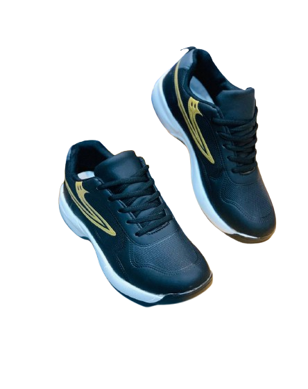 Men's Casual Canvas Gripper Sneakers - Black n Golden