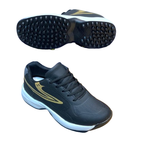 Men's Casual Canvas Gripper Sneakers - Black n Golden - Image 3
